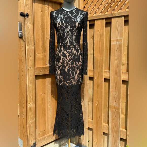 🆕 BRONX & BANCO 🧿 NWOT Colette Noir Black Lace Gown, Sz XS US 2 - Picture 12 of 16